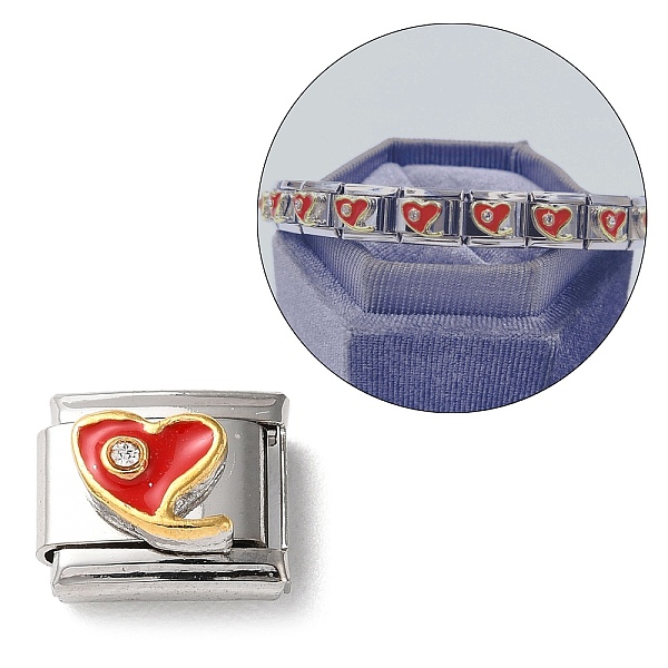 PandaHall Rectangle 304 Stainless Steel Enamel Connector Charms with Crystal Rhinestone, DIY Handmade Module Bracelet Accessories, Stainless..., Red
PandaHall Rectangle 304 Stainless Steel Enamel Connector Charms with Crystal Rhinestone, DIY Handmade Module Bracelet Accessories, Stainless..., Red