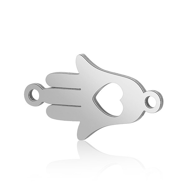 PandaHall Titanium Steel Links connectors, Hamsa Hand/Hand of Fatima/Hand of Miriam with Heart, Stainless Steel Color, 16.5x9.5x0.8mm, Hole...
PandaHall Titanium Steel Links connectors, Hamsa Hand/Hand of Fatima/Hand of Miriam with Heart, Stainless Steel Color, 16.5x9.5x0.8mm, Hole...