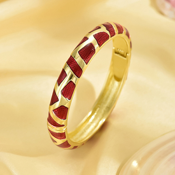 PandaHall Enamel Stripe Bangle, Real 18K Gold Plated Zinc Alloy Hinged Bangle, Red, Inner Diameter: 2-3/8 inch(6cm) Alloy Red
PandaHall Enamel Stripe Bangle, Real 18K Gold Plated Zinc Alloy Hinged Bangle, Red, Inner Diameter: 2-3/8 inch(6cm) Alloy Red