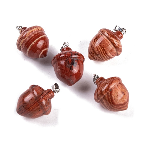 PandaHall Natural Red Jasper Pendants, Acorn Charms with 201 Stainless Steel Snap on Bails, Stainless Steel Color, 29~30x20mm, Hole: 6x3mm...
PandaHall Natural Red Jasper Pendants, Acorn Charms with 201 Stainless Steel Snap on Bails, Stainless Steel Color, 29~30x20mm, Hole: 6x3mm...