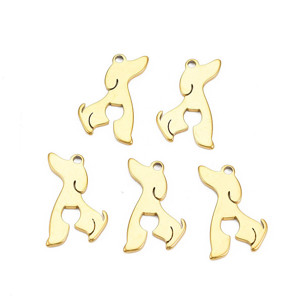 PandaHall Ion Plating(IP) 201 Stainless Steel Pendants, Dog, Nickel Free, Real 18K Gold Plated, 24.5x16x1.5mm, Hole: 1.8mm 201 Stainless...
PandaHall Ion Plating(IP) 201 Stainless Steel Pendants, Dog, Nickel Free, Real 18K Gold Plated, 24.5x16x1.5mm, Hole: 1.8mm 201 Stainless...