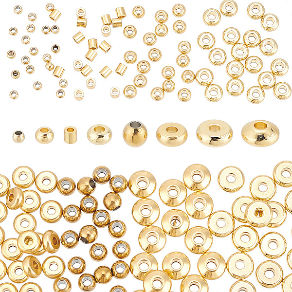 PandaHall ARRICRAFT 160Pcs 8 Styles 304 Stainless Steel Spacer Beads, Mixed Shapes, Golden, 2~6x1.5~3.5mm, Hole: 1~1.8mm, 20pcs/style 304...
PandaHall ARRICRAFT 160Pcs 8 Styles 304 Stainless Steel Spacer Beads, Mixed Shapes, Golden, 2~6x1.5~3.5mm, Hole: 1~1.8mm, 20pcs/style 304...