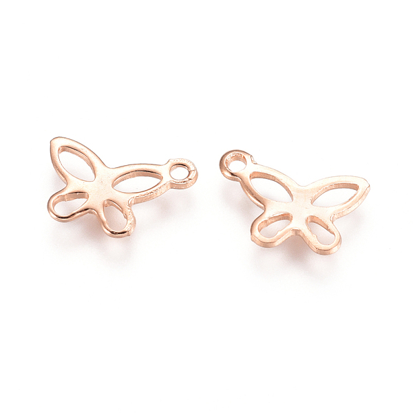 PandaHall 201 Stainless Steel Charms, Butterfly, Hollow, Rose Gold, 8x11x1mm, Hole: 1.2mm 201 Stainless Steel Butterfly
PandaHall 201 Stainless Steel Charms, Butterfly, Hollow, Rose Gold, 8x11x1mm, Hole: 1.2mm 201 Stainless Steel Butterfly