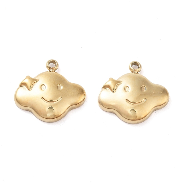PandaHall 304 Stainless Steel Pendants, Cloud with Smiling Face Charm, Real 14K Gold Plated, 12.5x13.5x3mm, Hole: 1.4mm 304 Stainless Steel...
PandaHall 304 Stainless Steel Pendants, Cloud with Smiling Face Charm, Real 14K Gold Plated, 12.5x13.5x3mm, Hole: 1.4mm 304 Stainless Steel...
