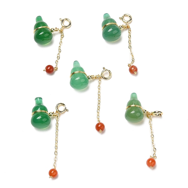 PandaHall Natural Green & Red Agate Gourd Pendant Decorations, with Brass Lobster Claw Clasps, Real 14K Gold Plated, 35mm, Pendant: 16x9.5mm...
PandaHall Natural Green & Red Agate Gourd Pendant Decorations, with Brass Lobster Claw Clasps, Real 14K Gold Plated, 35mm, Pendant: 16x9.5mm...