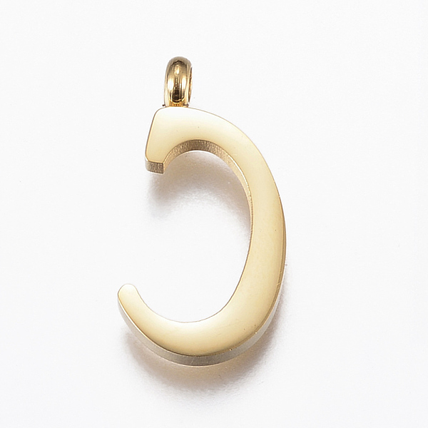 PandaHall 304 Stainless Steel Pendants, Initial Letter, Letter.C, Golden, 19x10x2mm, Hole: 2mm 304 Stainless Steel Letter C
PandaHall 304 Stainless Steel Pendants, Initial Letter, Letter.C, Golden, 19x10x2mm, Hole: 2mm 304 Stainless Steel Letter C