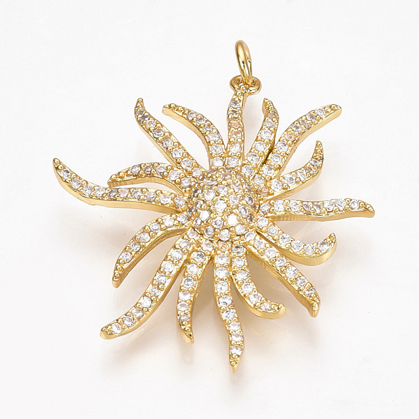 PandaHall Brass Micro Pave Cubic Zirconia Pendants, with Jump Rings, Flower, Golden, 32x30x6mm, Hole: 2.5mm Brass+Cubic Zirconia Flower..., Clear
PandaHall Brass Micro Pave Cubic Zirconia Pendants, with Jump Rings, Flower, Golden, 32x30x6mm, Hole: 2.5mm Brass+Cubic Zirconia Flower..., Clear