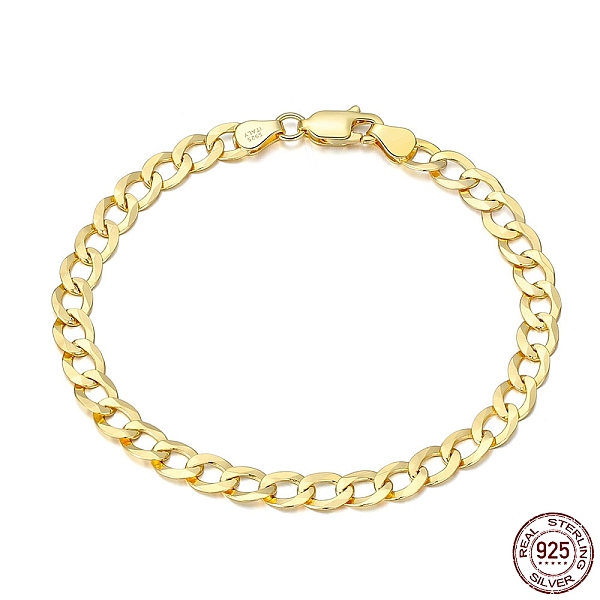 PandaHall 925 Sterling Silver Curb Chain Bracelets, with S925 Stamp, Golden, 7-1/8 inch(18cm) Sterling Silver
PandaHall 925 Sterling Silver Curb Chain Bracelets, with S925 Stamp, Golden, 7-1/8 inch(18cm) Sterling Silver