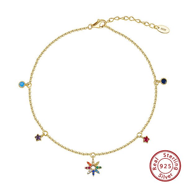 PandaHall 925 Sterling Silver Cable Chain Anklet, Micro Pave Cubic Zirconia Star Charm, Real 14K Gold Plated, 8-1/2 inch(21.7cm) Sterling...
PandaHall 925 Sterling Silver Cable Chain Anklet, Micro Pave Cubic Zirconia Star Charm, Real 14K Gold Plated, 8-1/2 inch(21.7cm) Sterling...