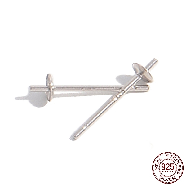 PandaHall Rhodium Plated 925 Sterling Silver Stud Earring Findings, for Half Drill Beads, with S925 Stamp, Real Platinum Plated, 13x3mm...
PandaHall Rhodium Plated 925 Sterling Silver Stud Earring Findings, for Half Drill Beads, with S925 Stamp, Real Platinum Plated, 13x3mm...