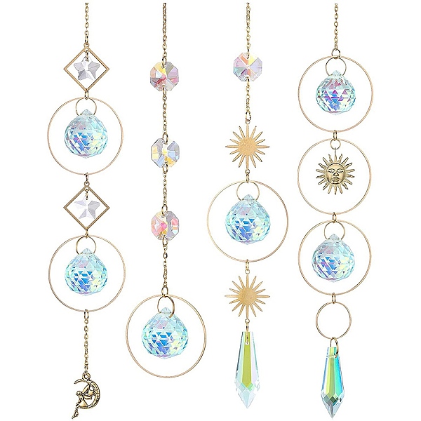 PandaHall 4Pcs Metal Ring & Sun Hanging Ornaments Set, Rainbow Maker, Teardrop/Cone Glass Tassel Suncatchers for Home Garden Decoration...
PandaHall 4Pcs Metal Ring & Sun Hanging Ornaments Set, Rainbow Maker, Teardrop/Cone Glass Tassel Suncatchers for Home Garden Decoration...