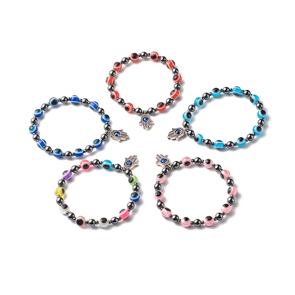 PandaHall Evil Eye Resin Beads Stretch Bracelet for Girl Women, Synthetic Hematite Beads Bracelet with Hamsa Hand /Hand of Miriam Charm..., Multicolor
PandaHall Evil Eye Resin Beads Stretch Bracelet for Girl Women, Synthetic Hematite Beads Bracelet with Hamsa Hand /Hand of Miriam Charm..., Multicolor