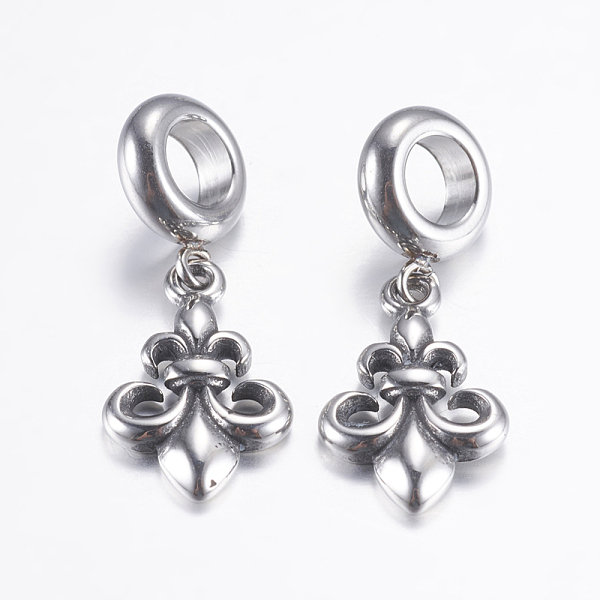 PandaHall 304 Stainless Steel European Dangle Charms, Large Hole Pendants, Fleur De Lis, Antique Silver, 26mm, Hole: 5mm, Pendant...
PandaHall 304 Stainless Steel European Dangle Charms, Large Hole Pendants, Fleur De Lis, Antique Silver, 26mm, Hole: 5mm, Pendant...