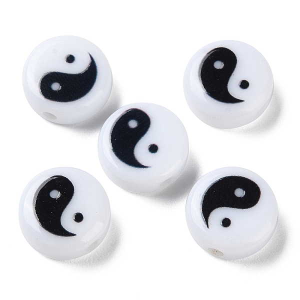 PandaHall Printed Opaque Acrylic Beads, Flat Round with Yinyang Pattern, Black, 10x5mm, Hole: 1.8mm Acrylic Flat Round Black
PandaHall Printed Opaque Acrylic Beads, Flat Round with Yinyang Pattern, Black, 10x5mm, Hole: 1.8mm Acrylic Flat Round Black