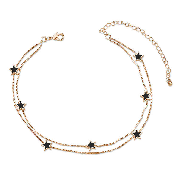 PandaHall SHEGRACE Brass Multi-Strand Anklets, with Epoxy Resin and Box Chains, Star, Black, Rose Gold, 8-1/4 inch(21cm) Resin Black
PandaHall SHEGRACE Brass Multi-Strand Anklets, with Epoxy Resin and Box Chains, Star, Black, Rose Gold, 8-1/4 inch(21cm) Resin Black
