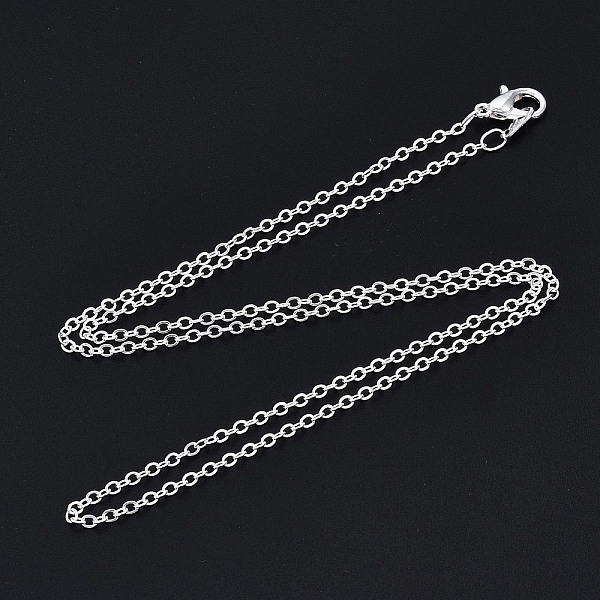 PandaHall Brass Cable Chain Necklace, Rack Plating, with Alloy Lobster Clasps, Silver, 40x0.15cm Brass
PandaHall Brass Cable Chain Necklace, Rack Plating, with Alloy Lobster Clasps, Silver, 40x0.15cm Brass