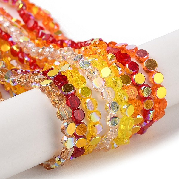 PandaHall Transparent Electroplate Glass Beads Strands, AB Color Plated, Faceted, Flat Round, Mixed Color, 4x4x2.5mm, Hole: 1.1mm, about..., Multicolor
PandaHall Transparent Electroplate Glass Beads Strands, AB Color Plated, Faceted, Flat Round, Mixed Color, 4x4x2.5mm, Hole: 1.1mm, about..., Multicolor
