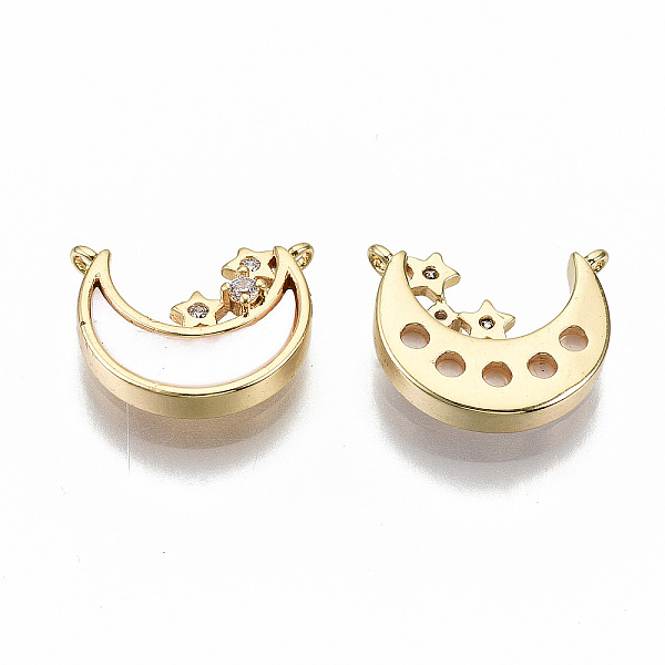PandaHall Brass Micro Pave Clear Cubic Zirconia Charms, with Shell, Moon with Star, Nickel Free, Real 18K Gold Plated, 12x10x3mm, Hole: 1mm...
PandaHall Brass Micro Pave Clear Cubic Zirconia Charms, with Shell, Moon with Star, Nickel Free, Real 18K Gold Plated, 12x10x3mm, Hole: 1mm...