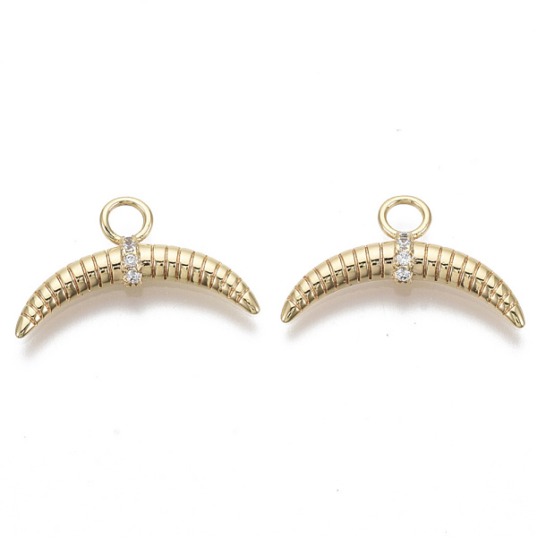 PandaHall Brass Micro Pave Cubic Zirconia Pendants, Nickel Free, Moon, Clear, Real 18K Gold Plated, 12x20.5x2.5mm, Hole: 2.5mm Brass+Cubic...
PandaHall Brass Micro Pave Cubic Zirconia Pendants, Nickel Free, Moon, Clear, Real 18K Gold Plated, 12x20.5x2.5mm, Hole: 2.5mm Brass+Cubic...