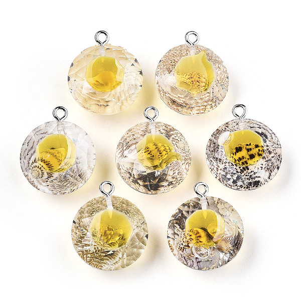 PandaHall Transparent Epoxy Resin Pendants, with Natural Shell Inside and Platinum Plated Iron Loop, Diamond Shape, Gold, 23~24x20x13mm...
PandaHall Transparent Epoxy Resin Pendants, with Natural Shell Inside and Platinum Plated Iron Loop, Diamond Shape, Gold, 23~24x20x13mm...
