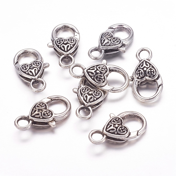 PandaHall Tibetan Style Heart Lobster Claw Clasps, Cadmium Free & Lead Free, Antique Silver, 26.5x14x6mm, Hole: 4mm Alloy Heart
PandaHall Tibetan Style Heart Lobster Claw Clasps, Cadmium Free & Lead Free, Antique Silver, 26.5x14x6mm, Hole: 4mm Alloy Heart