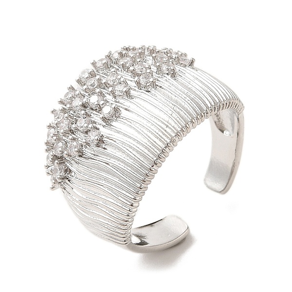 PandaHall Brass Micro Pave Cubic Zirconia Open Cuff Rings, Wide Band Rings, Platinum, US Size 7 1/4(17.5mm) Brass+Cubic Zirconia Clear
PandaHall Brass Micro Pave Cubic Zirconia Open Cuff Rings, Wide Band Rings, Platinum, US Size 7 1/4(17.5mm) Brass+Cubic Zirconia Clear
