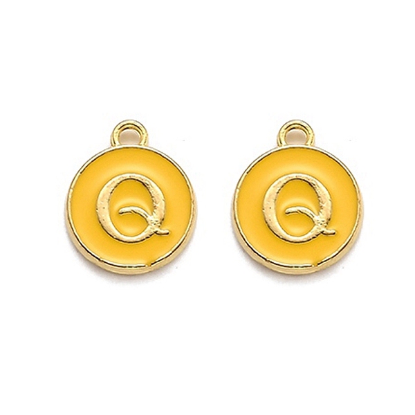 PandaHall Golden Plated Alloy Enamel Charms, Enamelled Sequins, Flat Round with Alphabet, Letter.Q, Yellow, 14x12x2mm, Hole: 1.5mm...
PandaHall Golden Plated Alloy Enamel Charms, Enamelled Sequins, Flat Round with Alphabet, Letter.Q, Yellow, 14x12x2mm, Hole: 1.5mm...