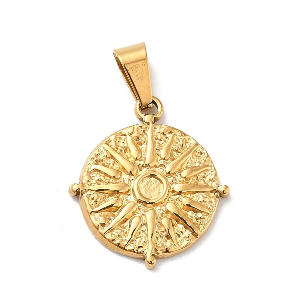 PandaHall Vacuum Plating 304 Stainless Steel Pendants, with 201 Stainless Steel Snap On Bails, Flat Round with Sun, Golden, 22x19.5x2mm...
PandaHall Vacuum Plating 304 Stainless Steel Pendants, with 201 Stainless Steel Snap On Bails, Flat Round with Sun, Golden, 22x19.5x2mm...