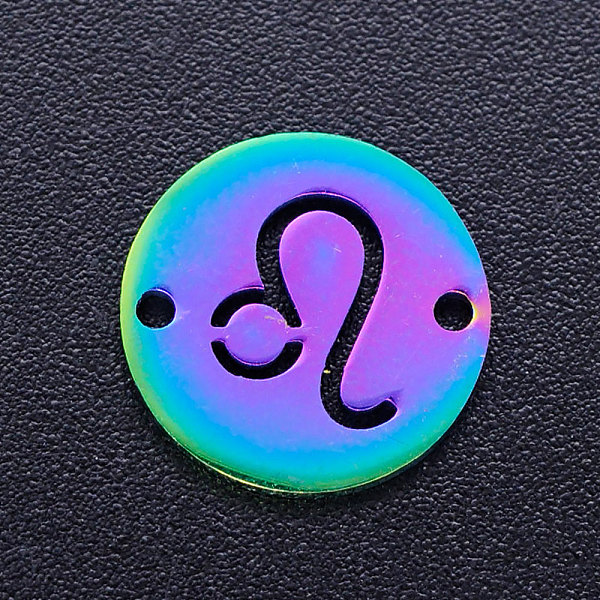 PandaHall Ion Plating(IP) 201 Stainless Steel Links, Flat Round with Constellation/Zodiac Sign, Rainbow Color, Leo, 12x1mm, Hole: 1.2mm 201...
PandaHall Ion Plating(IP) 201 Stainless Steel Links, Flat Round with Constellation/Zodiac Sign, Rainbow Color, Leo, 12x1mm, Hole: 1.2mm 201...