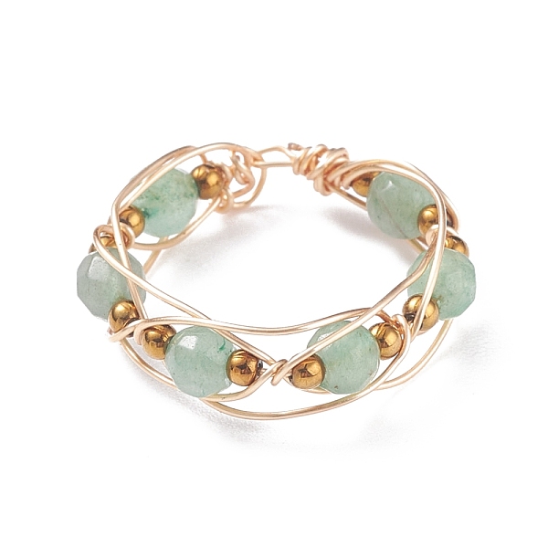 PandaHall Round Natural Green Aventurine Braided Bead Finger Ring with Glass, Copper Wire Wrap Jewelry for Women, Golden, US Size 8 1/2...
PandaHall Round Natural Green Aventurine Braided Bead Finger Ring with Glass, Copper Wire Wrap Jewelry for Women, Golden, US Size 8 1/2...