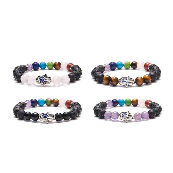 PandaHall Natural & Synthetic Mixed Gemstone Stretch Bracelet, Alloy Hamsa Hand with Lampwork Evil Eye Beaded Essential Oil Gemstone...
PandaHall Natural & Synthetic Mixed Gemstone Stretch Bracelet, Alloy Hamsa Hand with Lampwork Evil Eye Beaded Essential Oil Gemstone...
