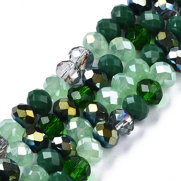PandaHall Electroplate Glass Beads Strands, Faceted, Rondelle, Sea Green, 5.5~6x5mm, Hole: 1mm, about 90~92pcs/strand, 16.54~16.93''...
PandaHall Electroplate Glass Beads Strands, Faceted, Rondelle, Sea Green, 5.5~6x5mm, Hole: 1mm, about 90~92pcs/strand, 16.54~16.93''...