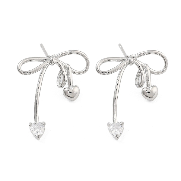 PandaHall Heart Bowknot Brass Pave Clear Cubic Zirconia Stud Earrings for Women, Platinum, 22.5x20x3.5mm Cubic Zirconia Bowknot Clear
PandaHall Heart Bowknot Brass Pave Clear Cubic Zirconia Stud Earrings for Women, Platinum, 22.5x20x3.5mm Cubic Zirconia Bowknot Clear