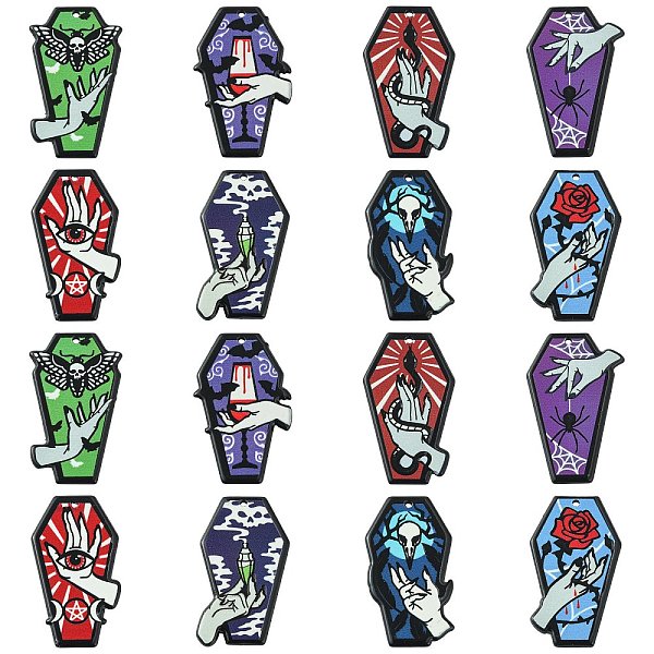 PandaHall 16Pcs 8 Styles Opaque Printed Acrylic Pendants, for Halloween, Coffin with Vampire Hand Charm..., Multicolor
PandaHall 16Pcs 8 Styles Opaque Printed Acrylic Pendants, for Halloween, Coffin with Vampire Hand Charm..., Multicolor