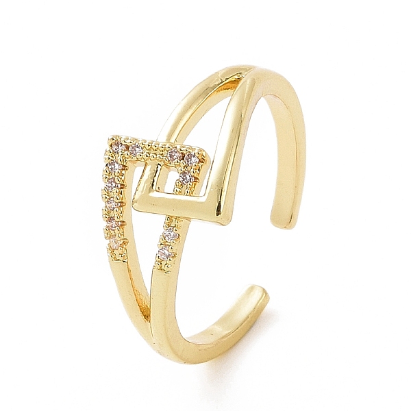 PandaHall Clear Cubic Zirconia Interlocking Triangle Knot Open Cuff Ring, Brass Jewelry for Women, Golden, US Size 7 1/4(17.5mm) Brass+Cubic...
PandaHall Clear Cubic Zirconia Interlocking Triangle Knot Open Cuff Ring, Brass Jewelry for Women, Golden, US Size 7 1/4(17.5mm) Brass+Cubic...