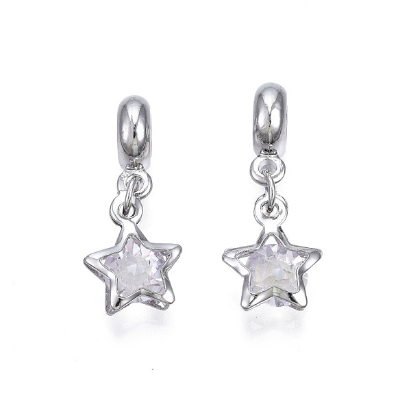 PandaHall Rack Plating Alloy European Dangle Charms, with Resin Crystal Rhinestone, Large Hole Beads, Cadmium Free & Lead Free, Star..., Clear
PandaHall Rack Plating Alloy European Dangle Charms, with Resin Crystal Rhinestone, Large Hole Beads, Cadmium Free & Lead Free, Star..., Clear