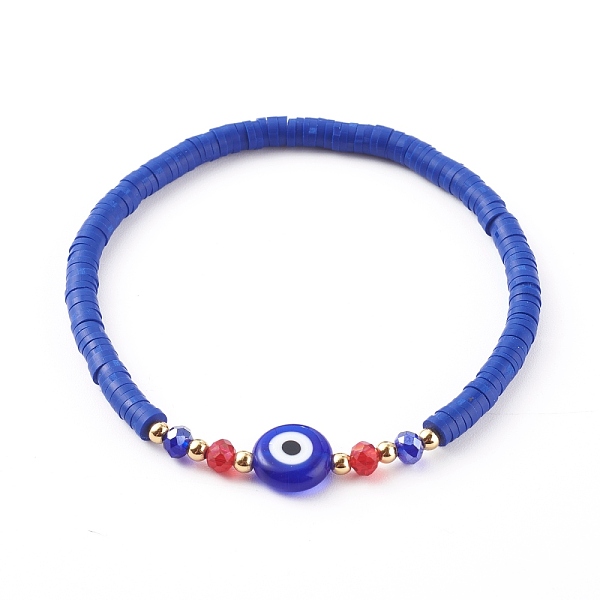 PandaHall Polymer Clay Heishi Beaded Stretch Bracelets, with Evil Eye Lampwork Beads, Brass Beads and Glass Round Beads, Golden, Blue, Inner...
PandaHall Polymer Clay Heishi Beaded Stretch Bracelets, with Evil Eye Lampwork Beads, Brass Beads and Glass Round Beads, Golden, Blue, Inner...
