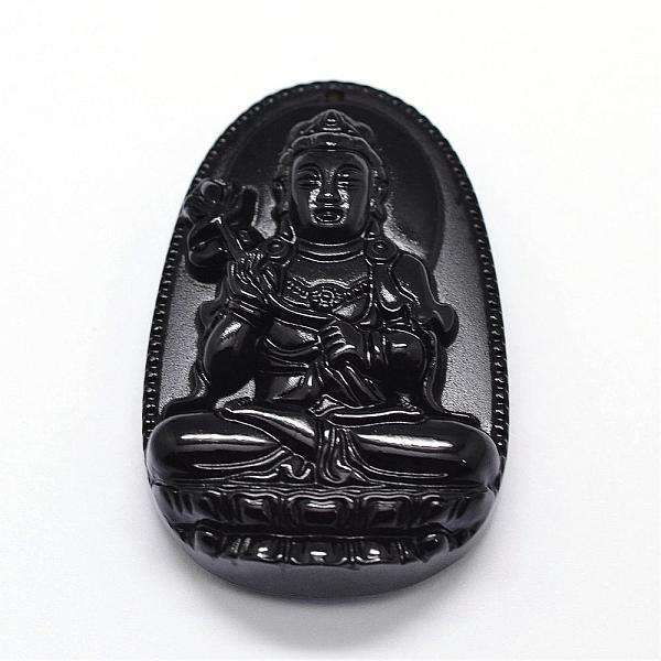 PandaHall Natural Obsidian Carven Pendants, Guardian, Black, 53.5x34x11mm, Hole: 1mm Obsidian Human Black
PandaHall Natural Obsidian Carven Pendants, Guardian, Black, 53.5x34x11mm, Hole: 1mm Obsidian Human Black