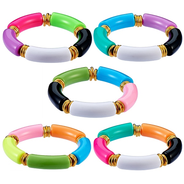 PandaHall Candy Color Chunky Curved Tube Acrylic Beads Stretch Bracelets Set for Women, Mixed Color, Inner Diameter: 2 inch(5cm), 5pcs/set..., Multicolor
PandaHall Candy Color Chunky Curved Tube Acrylic Beads Stretch Bracelets Set for Women, Mixed Color, Inner Diameter: 2 inch(5cm), 5pcs/set..., Multicolor