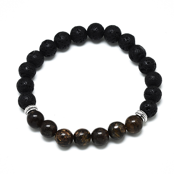 PandaHall Natural Bronzite Beads Stretch Bracelets, with Synthetic Lava Rock Beads and Alloy Beads, Round, Inner Diameter: 2-1/8 inch(5.5cm)...
PandaHall Natural Bronzite Beads Stretch Bracelets, with Synthetic Lava Rock Beads and Alloy Beads, Round, Inner Diameter: 2-1/8 inch(5.5cm)...