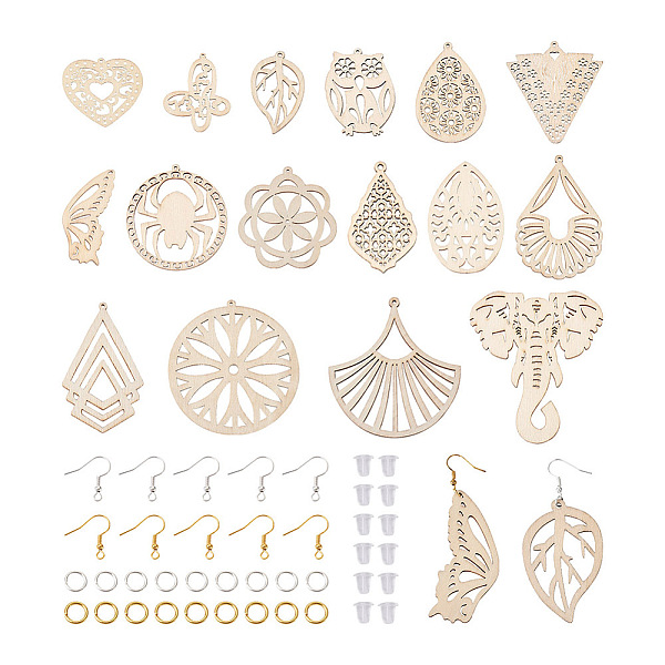 PandaHall Biyun DIY Filigree Dangle Earring Making Kits, Including Iron Earring Hooks, Butterfly & Teardrop & Flower & Fan & Heart Undyed...
PandaHall Biyun DIY Filigree Dangle Earring Making Kits, Including Iron Earring Hooks, Butterfly & Teardrop & Flower & Fan & Heart Undyed...
