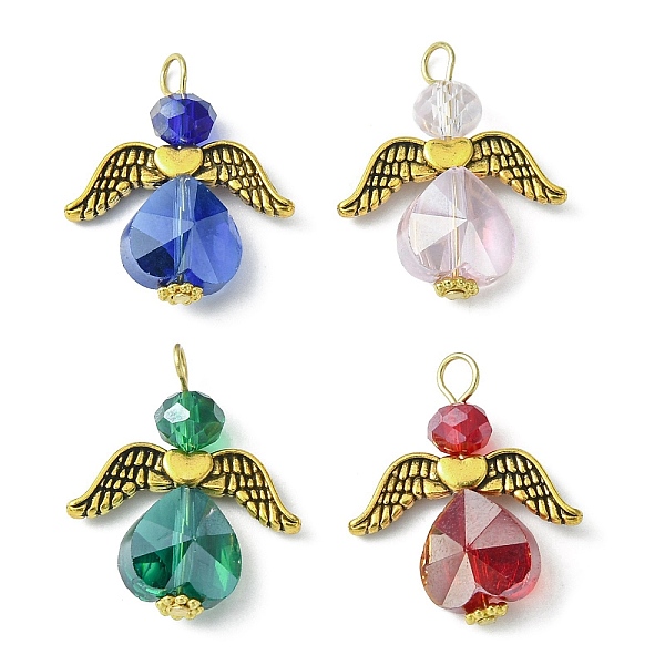 PandaHall Glass Pendants, with Tibetan Style Alloy Wing, Angel Charm, Mixed Color, 23x20x6mm, Hole: 2.7mm Glass Angel & Fairy Multicolor
PandaHall Glass Pendants, with Tibetan Style Alloy Wing, Angel Charm, Mixed Color, 23x20x6mm, Hole: 2.7mm Glass Angel & Fairy Multicolor
