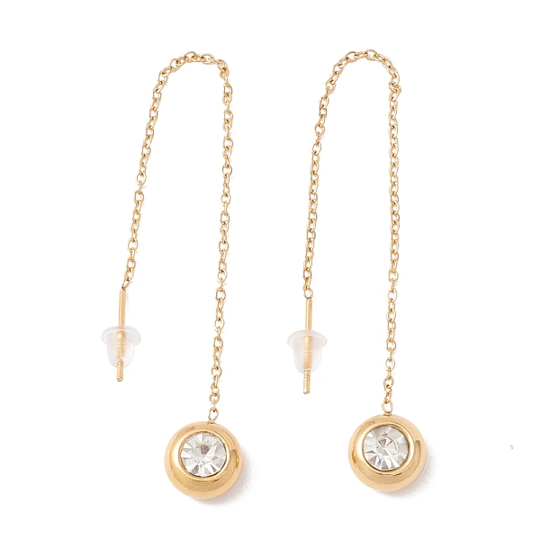 PandaHall Crystal Rhinestone Half Round Dangle Stud Earrings, 304 Stainless Steel Ear Thread for Women, Golden, 100mm, Pin: 1mm Rhinestone..., Clear
PandaHall Crystal Rhinestone Half Round Dangle Stud Earrings, 304 Stainless Steel Ear Thread for Women, Golden, 100mm, Pin: 1mm Rhinestone..., Clear