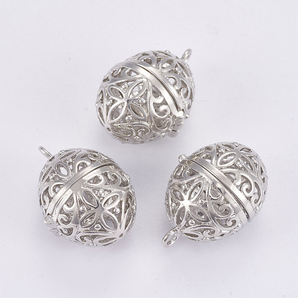 PandaHall Brass Cage Pendants, For Chime Ball Pendant Necklaces Making, Oval, Filigree, Platinum, 24x16.5x16mm, Hole: 2mm, Inner: 13.5mm...
PandaHall Brass Cage Pendants, For Chime Ball Pendant Necklaces Making, Oval, Filigree, Platinum, 24x16.5x16mm, Hole: 2mm, Inner: 13.5mm...