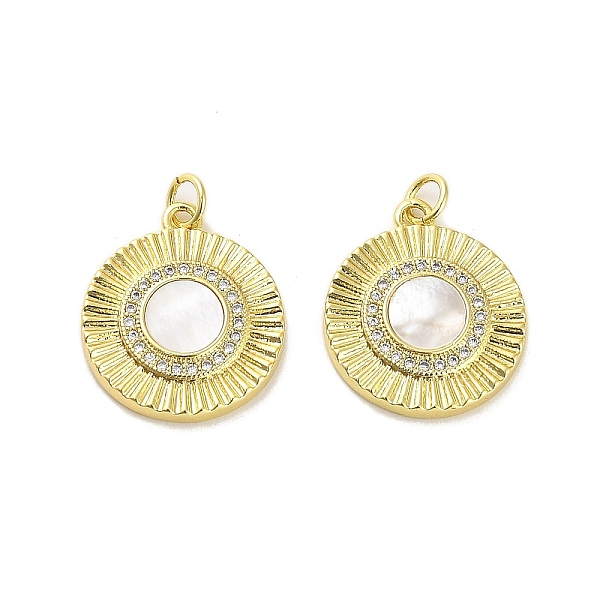 PandaHall Brass Micro Pave Clear Cubic Zirconia Pendants, with Shell, Jump Rings, Real 18K Gold Plated, Round, 21x18x3mm, Hole: 3.5mm...
PandaHall Brass Micro Pave Clear Cubic Zirconia Pendants, with Shell, Jump Rings, Real 18K Gold Plated, Round, 21x18x3mm, Hole: 3.5mm...