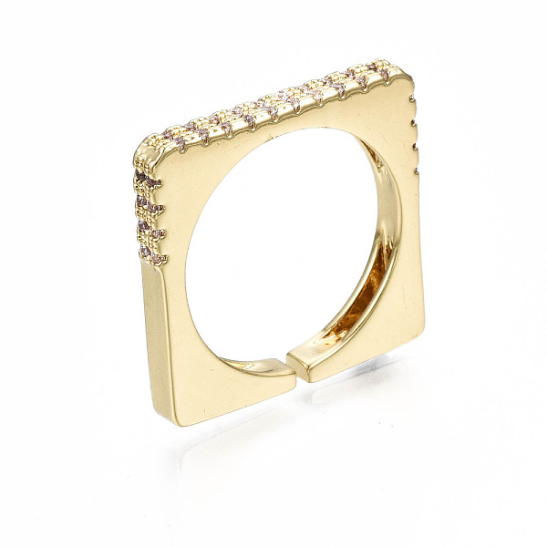 PandaHall Brass Micro Pave Clear Cubic Zirconia Cuff Rings, Open Rings, Nickel Free, Square, Real 16K Gold Plated, US Size 6, Inner Diameter...
PandaHall Brass Micro Pave Clear Cubic Zirconia Cuff Rings, Open Rings, Nickel Free, Square, Real 16K Gold Plated, US Size 6, Inner Diameter...