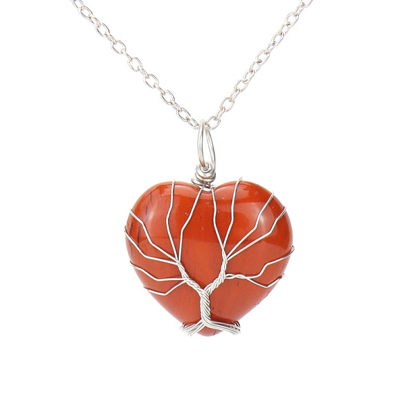 PandaHall Natural Red Jaspe Heart Pendant Necklaces, Platinum Copper Wire Wrap Necklace, 20.47 inch(52cm) Red Jasper Heart
PandaHall Natural Red Jaspe Heart Pendant Necklaces, Platinum Copper Wire Wrap Necklace, 20.47 inch(52cm) Red Jasper Heart