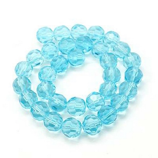 PandaHall Faceted Glass Round Beads Strands, Cyan, about 10mm in diameter, hole: 1.5mm, about 32pcs/strand, 13 inch Glass Round Cyan
PandaHall Faceted Glass Round Beads Strands, Cyan, about 10mm in diameter, hole: 1.5mm, about 32pcs/strand, 13 inch Glass Round Cyan