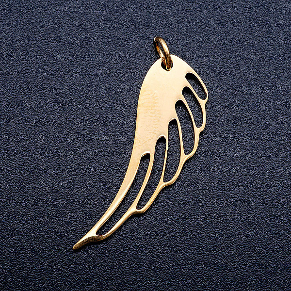 PandaHall 201 Stainless Steel Pendants, with Unsoldered Jump Rings, Wing, Golden, 31x11x1mm, Hole: 3mm, Jump Ring: 5x0.8mm 201 Stainless...
PandaHall 201 Stainless Steel Pendants, with Unsoldered Jump Rings, Wing, Golden, 31x11x1mm, Hole: 3mm, Jump Ring: 5x0.8mm 201 Stainless...
