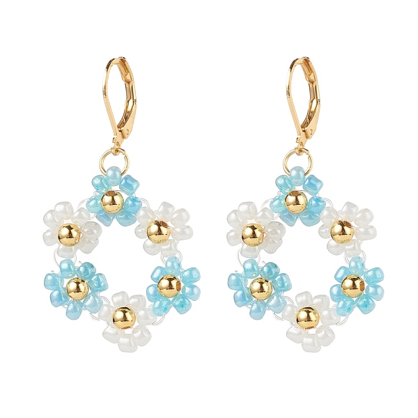 PandaHall Glass Seed Braided Flower Dangle Leverback Earrings, 304 Stainless Steel Jewelry for Women, Golden, 47mm, Pin: 1mm Glass
PandaHall Glass Seed Braided Flower Dangle Leverback Earrings, 304 Stainless Steel Jewelry for Women, Golden, 47mm, Pin: 1mm Glass